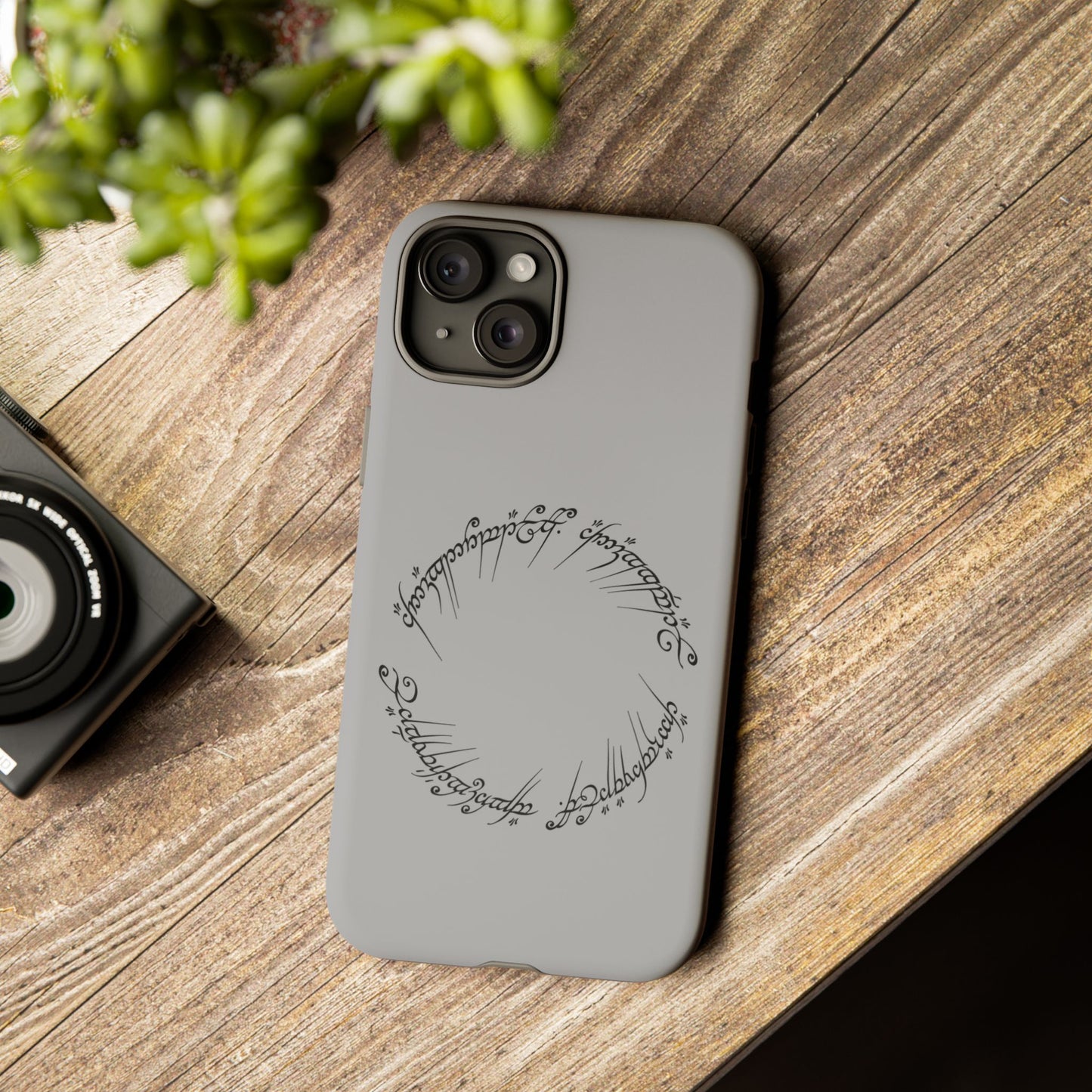 Copy of iPhone 15 LOTR Tough Case | Great Ring of Power inscription | Black Speech